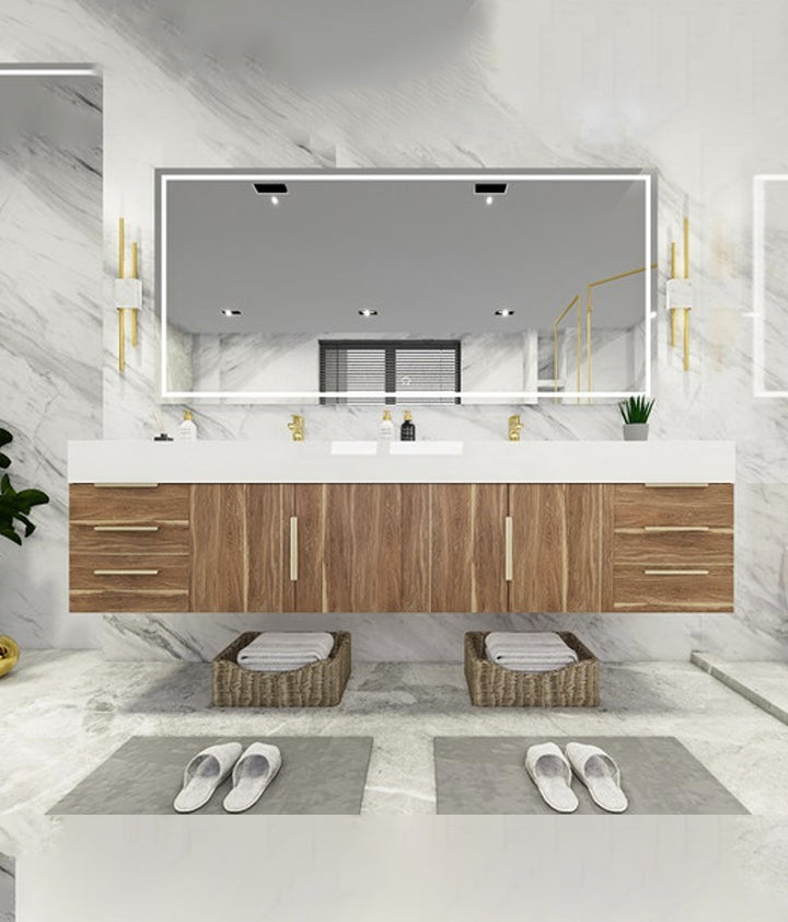 Rosé 84" Double Modern Floating Vanity