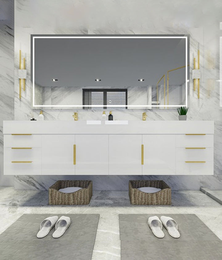 Rosé 84" Double Modern Floating Vanity