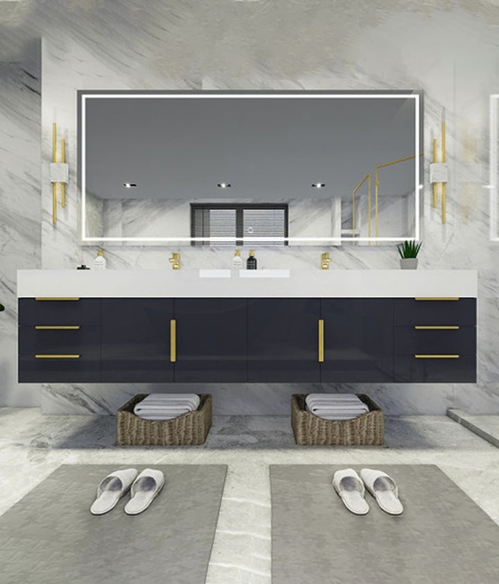 Rosé 84" Double Modern Floating Vanity