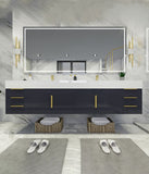 Rosé 84" Double Modern Floating Vanity