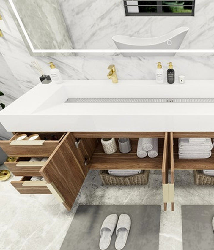 Rosé 84" Double Modern Floating Vanity