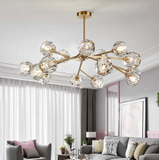 Brass Stem Globe Chandelier