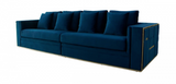 Larissa Blue Velvet Sofa