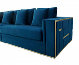 Larissa Blue Velvet Sofa