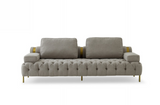 Luciana Grey Sofa with gold details