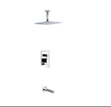 Waterfall Chrome Ceiling Shower & Bath Complete Set