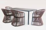 Modern Brown Dining Set - Maison Bertet Online