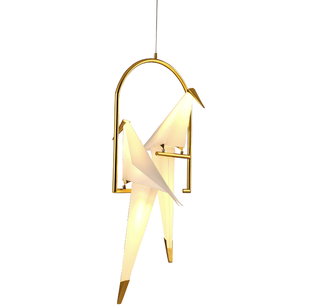 Shiny Gold Bird LED Light Pendant
