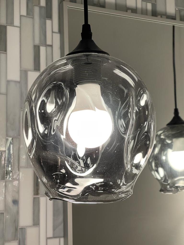 Sculptured Glass Ball Pendant