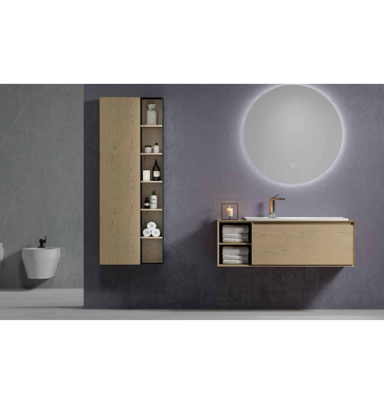Multifamily- Figure Wood 59" Bathroom Vanity-Maison Bertet Online