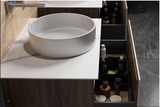 Multifamily- White Marble Style 30" Bathroom Vanity-Maison Bertet Online